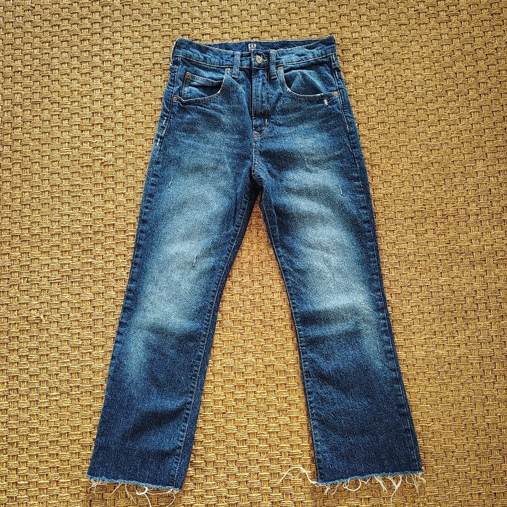 Gap High Rise Cropped Jeans Medium Wash Size 26